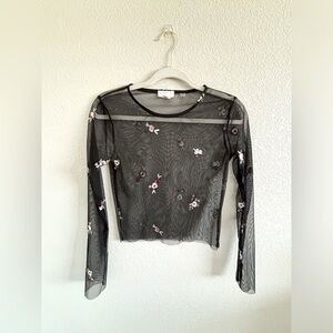 Ivy & Main floral mesh top